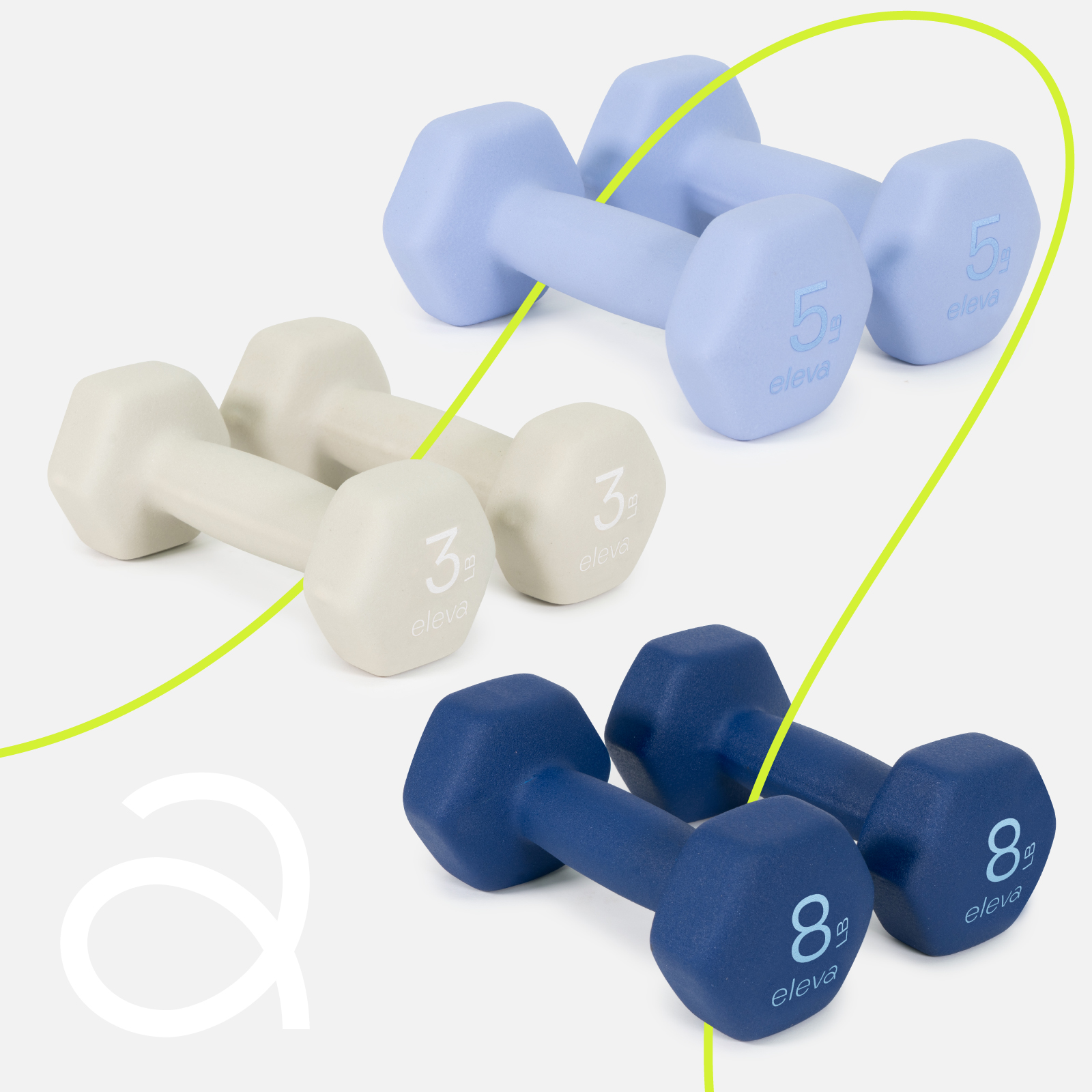 Foto 4 pulgar | Set de Mancuernas Hexagonales Eleva-SS358 Multicolor de 6 PZAS 3 5 y 8 LB