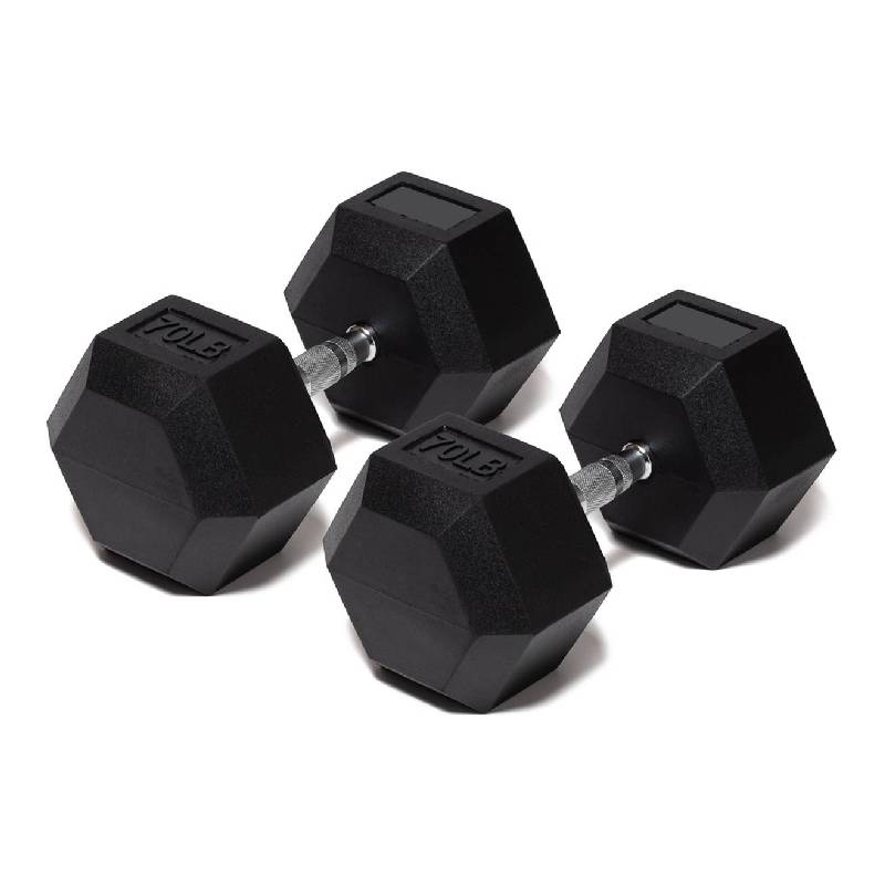 Foto 2 pulgar | Par de Mancuernas Mdfitness en Caucho Hexagonal color Negro 70 LB 37.7 KG Dumbbells 2 PZAS