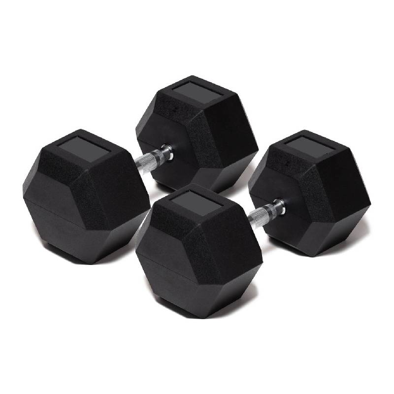 Foto 2 pulgar | Par de Mancuernas Mdfitness en Caucho Hexagonal color Negro 75 LB 34 KG Dumbbells 2 PZAS