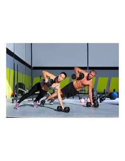 Foto 4 | Par de Mancuernas Mdfitness en Caucho Hexagonal color Negro 65 LB 29.5 KG Dumbbells 2 PZAS