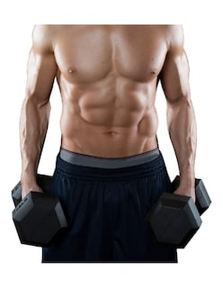 Foto 7 | Par de Mancuernas Mdfitness en Caucho Hexagonal color Negro 65 LB 29.5 KG Dumbbells 2 PZAS