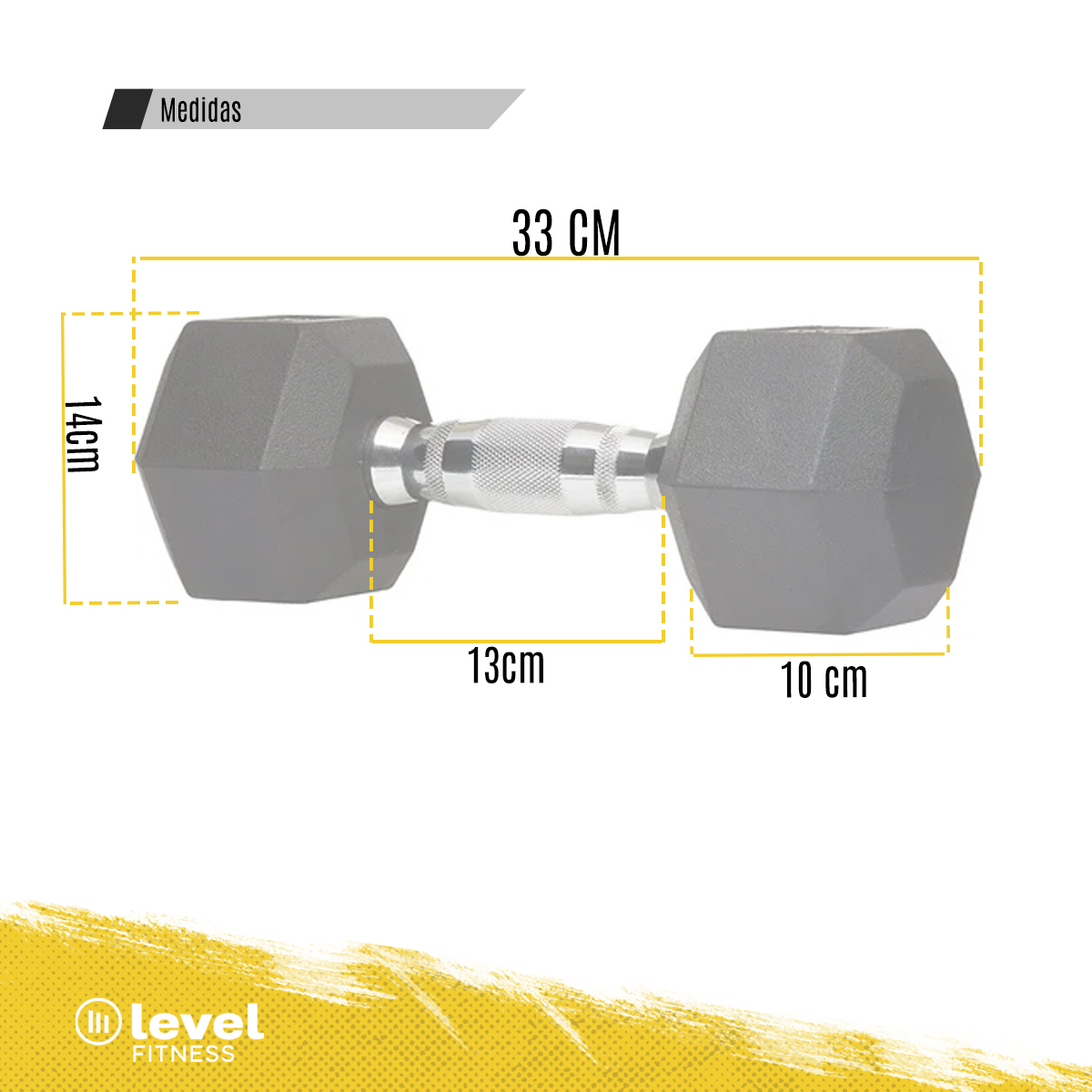 Foto 2 | Mancuernas Hexagonales Level Fitness OK1013 color Negro 1 Par 10 kg C/U