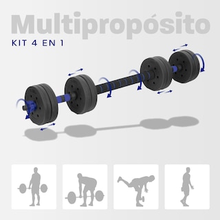 Foto 4 | Mancuerna con Peso Ajustable Altera Astral-10k C/ Discos de Cemento Intercambiables 10kg Azul
