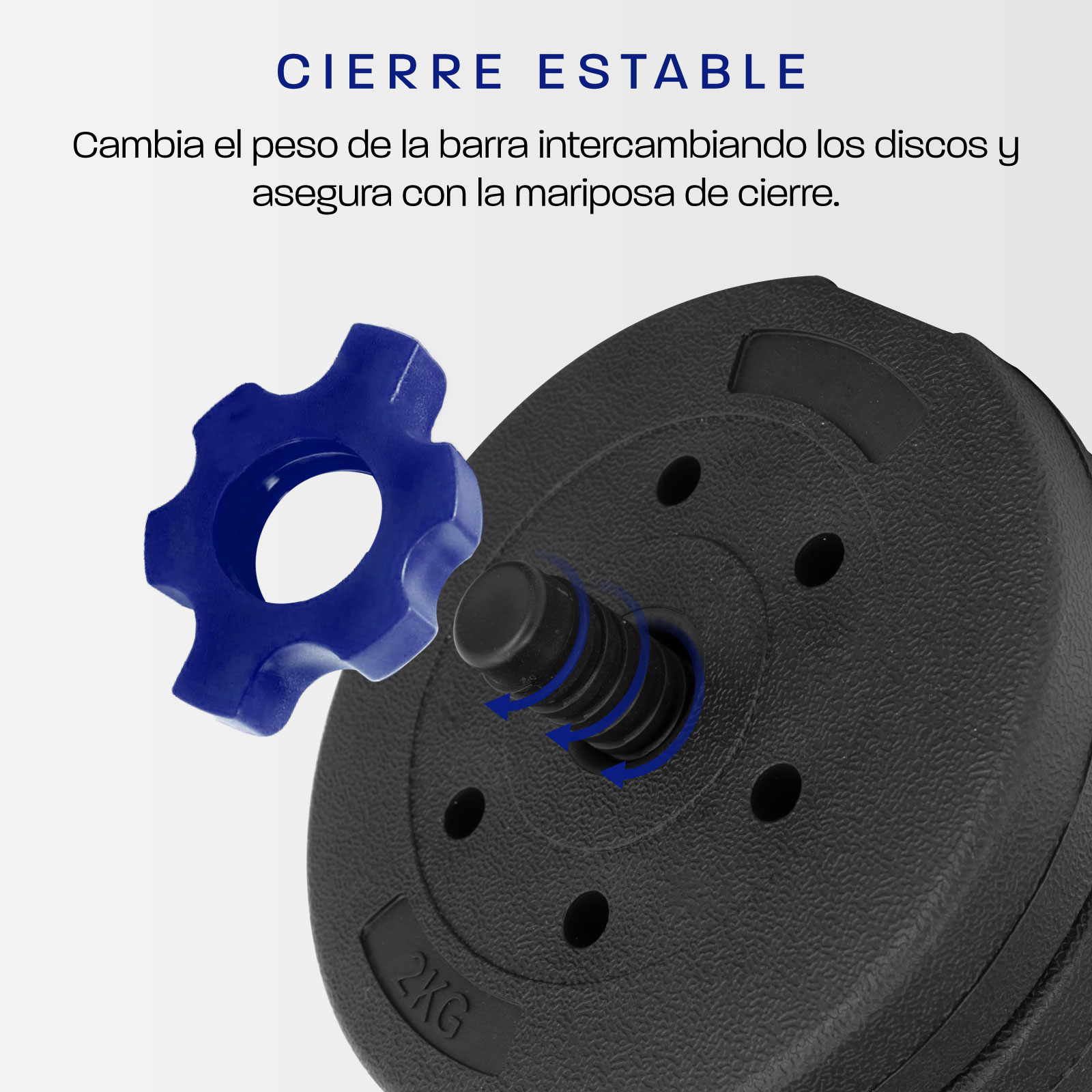 Foto 7 | Mancuerna con Peso Ajustable Altera Astral-10k C/ Discos de Cemento Intercambiables 10kg Azul