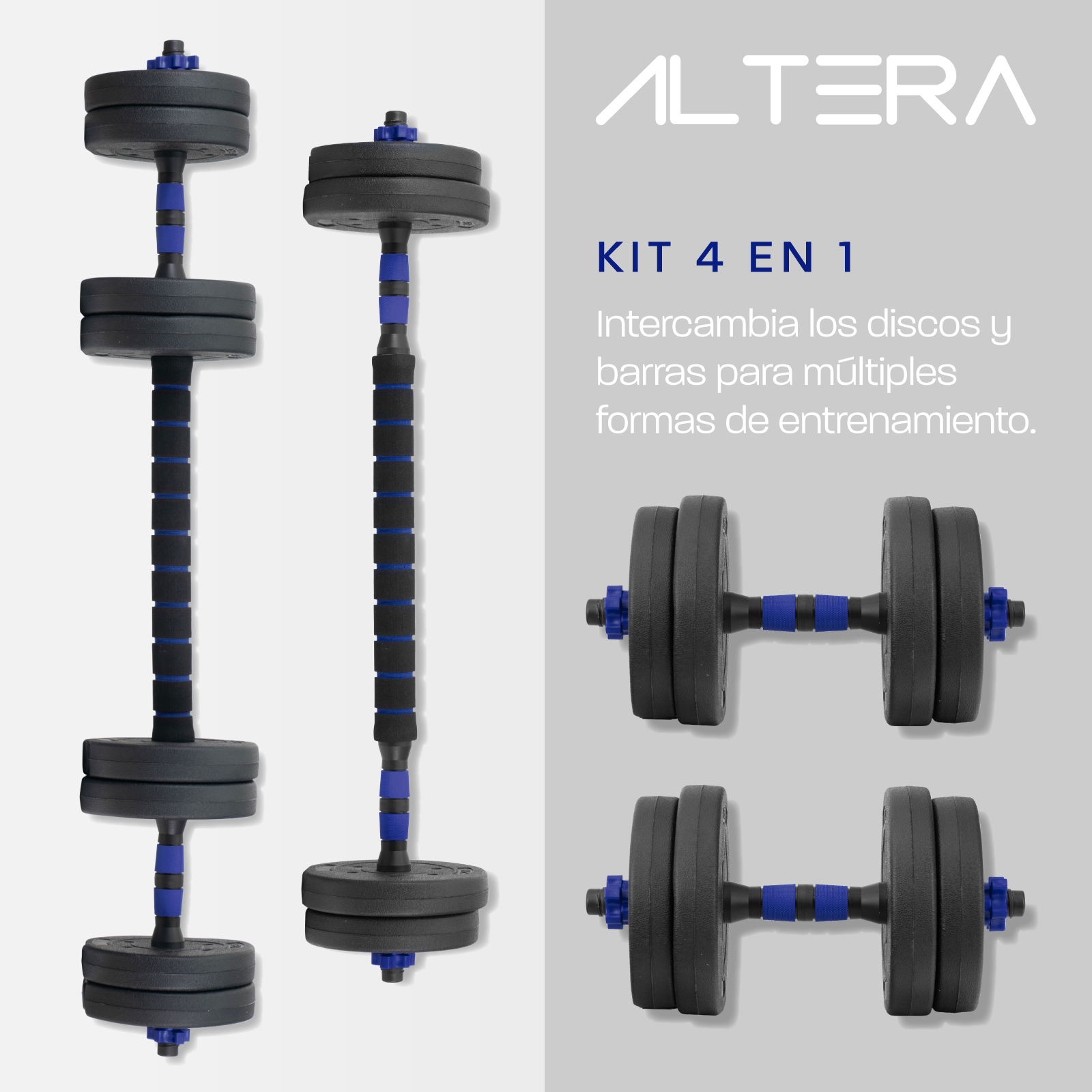 Foto 5 | Mancuernas con Peso Ajustable Altera Discos Intercambiables 15kg