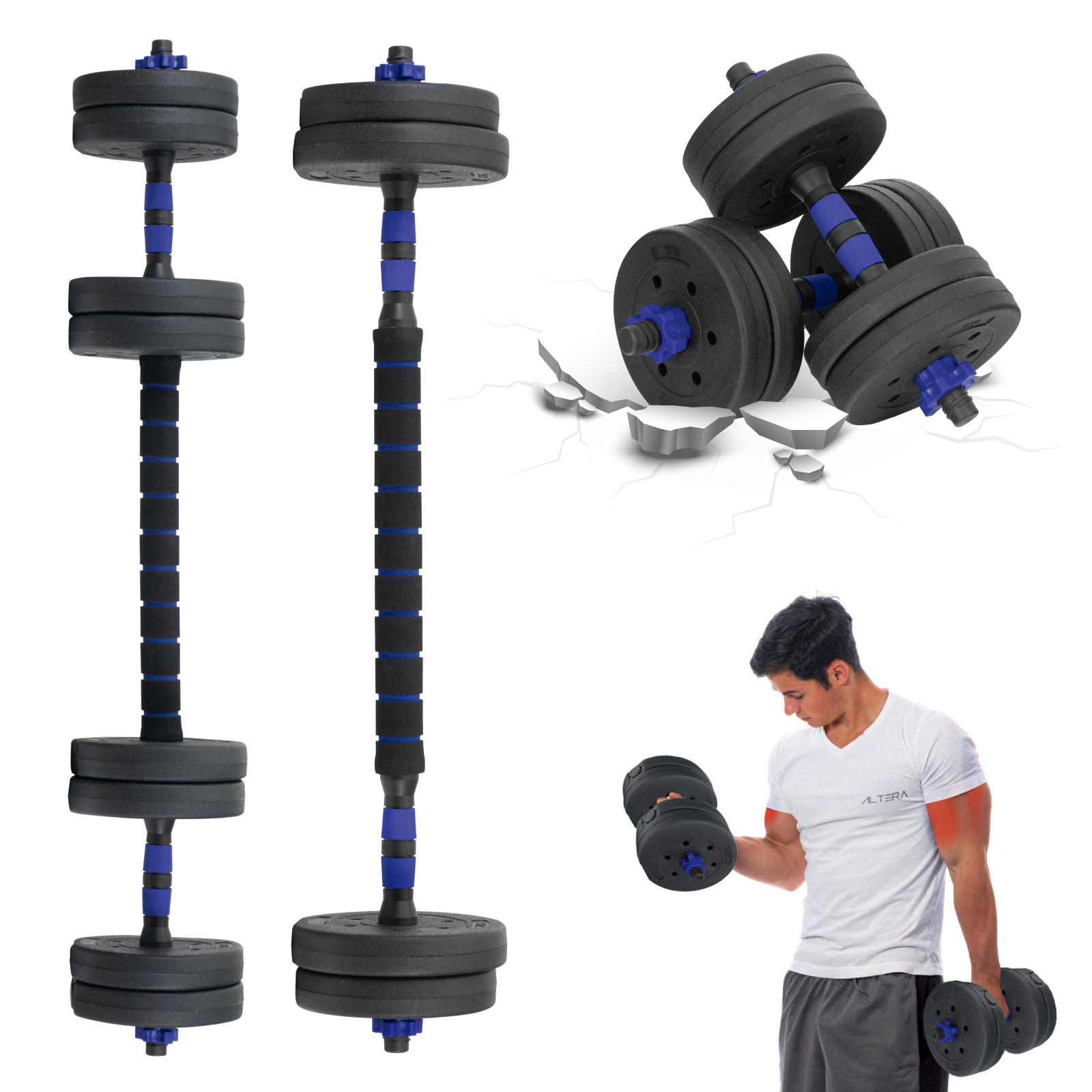 Foto 6 | Mancuernas con Peso Ajustable Altera Discos Intercambiables 15kg