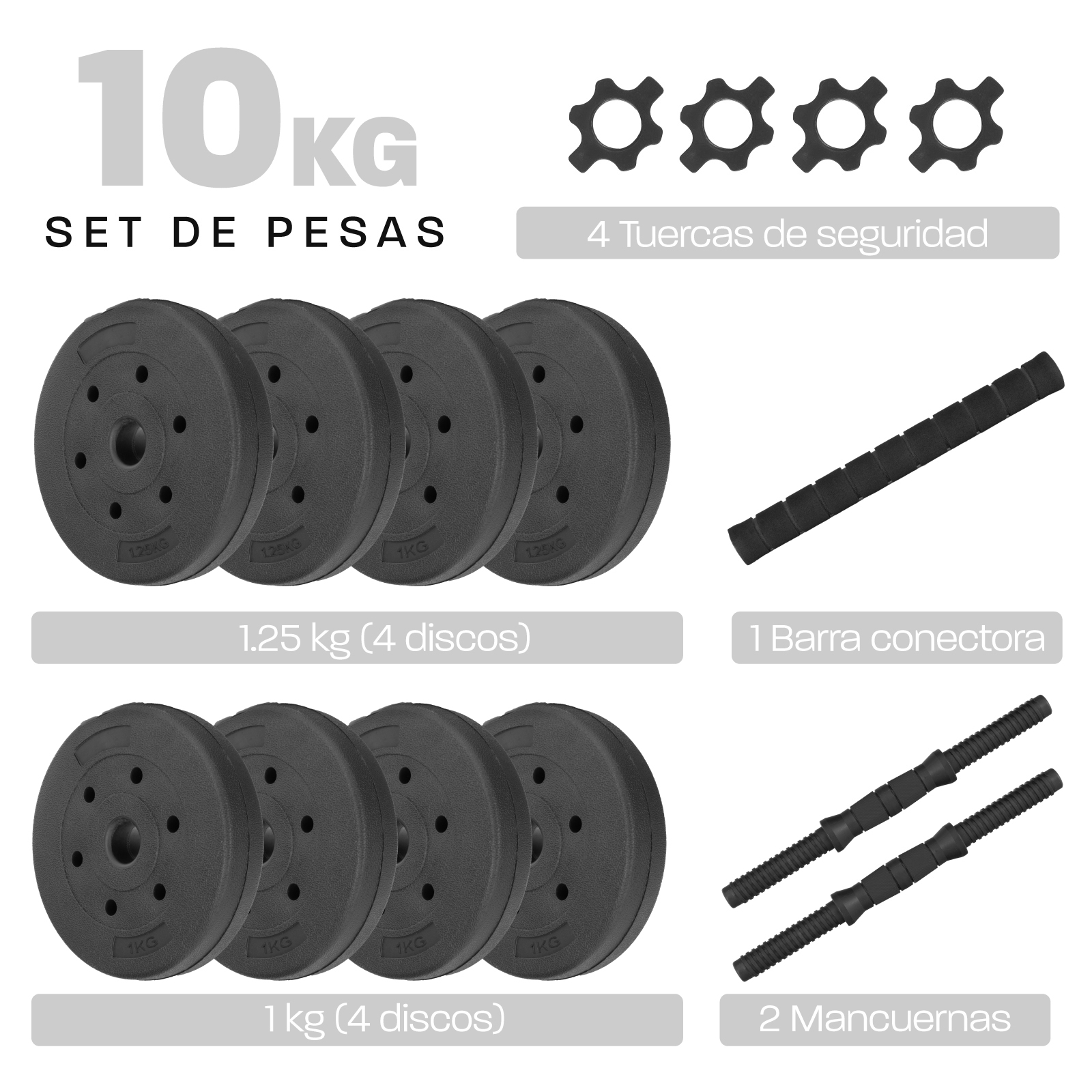 Foto 2 | Mancuernas con Peso Ajustable Altera 10k Discos Intercambiables 10kg
