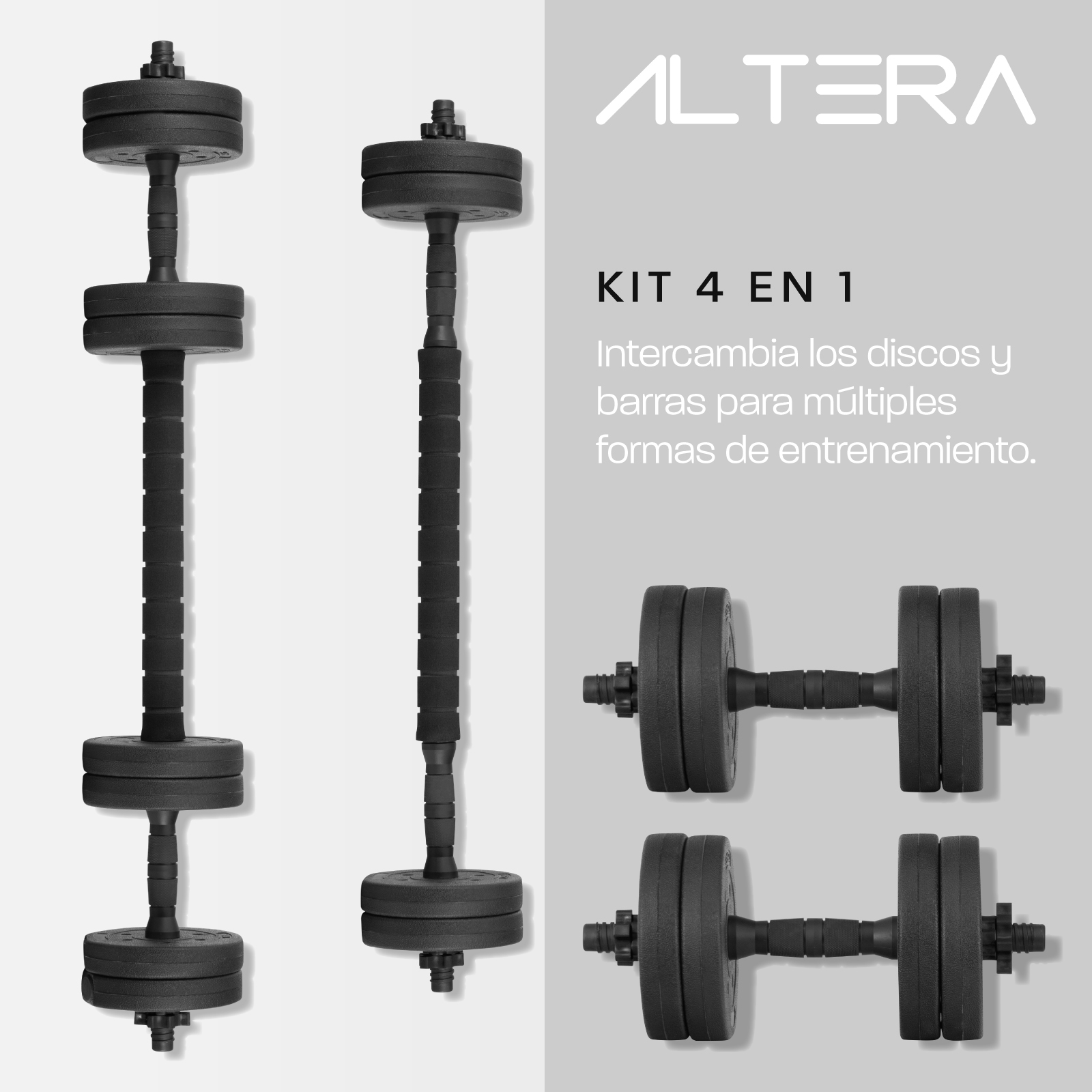 Foto 5 | Mancuernas con Peso Ajustable Altera 10k Discos Intercambiables 10kg