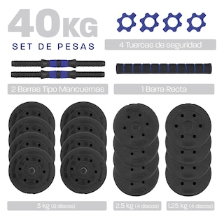 Foto 2 | Mancuerna con Peso Ajustable Altera Astral-40K con Discos de Cemento Intercambiables 40KG color Azul
