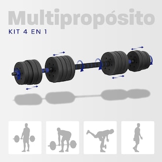 Foto 4 | Mancuerna con Peso Ajustable Altera Astral-40K con Discos de Cemento Intercambiables 40KG color Azul
