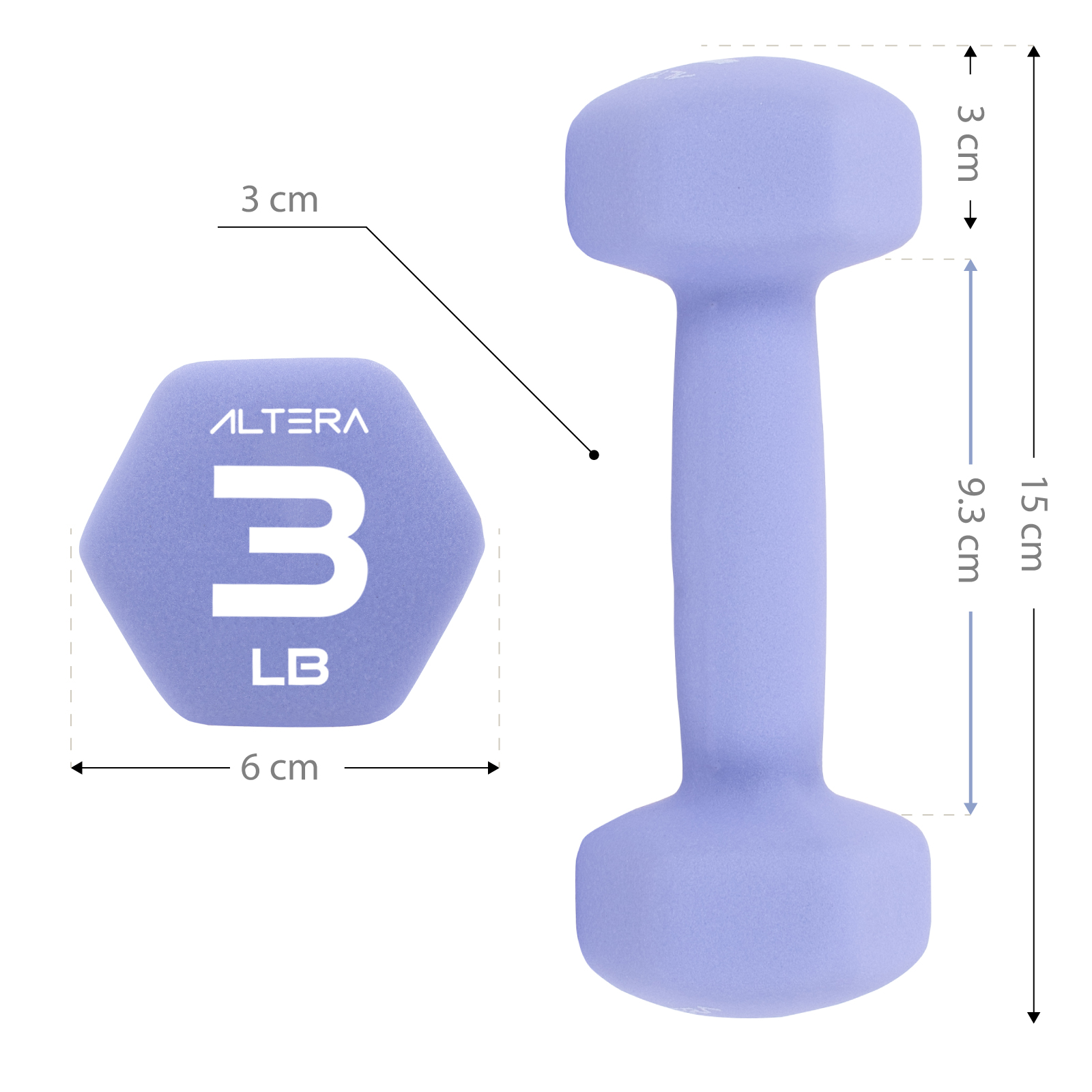 Foto 4 | Set de 2 Mancuernas Hexagonales Nova  Altera Azul