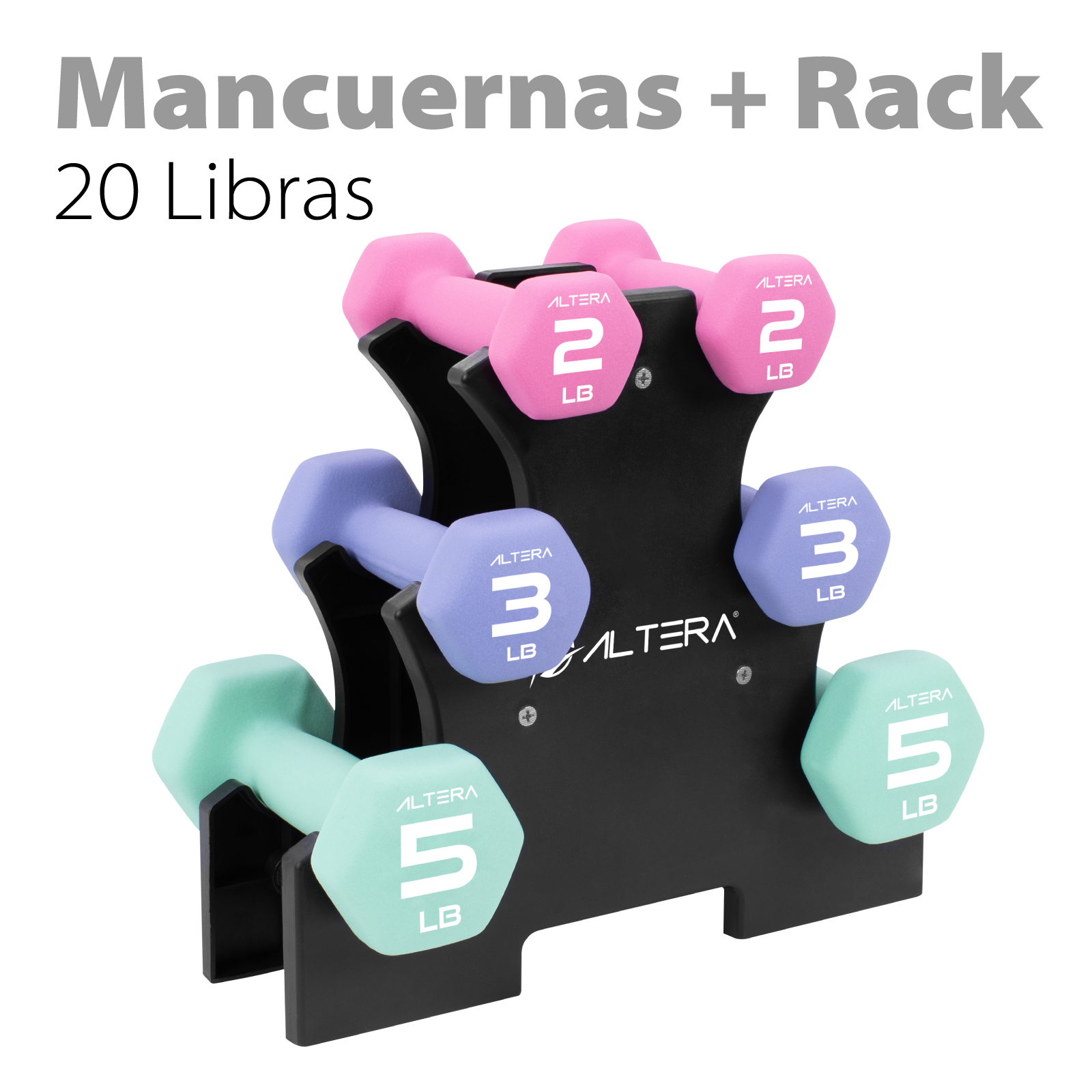 Foto 5 pulgar | Kit de Mancuernas Altera 6 Piezas Diferente Peso