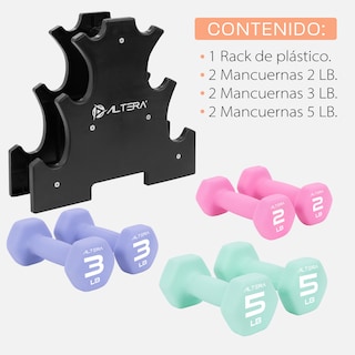 Foto 5 | Kit de Mancuernas Altera 6 Piezas Diferente Peso