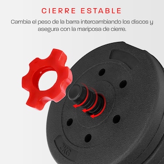 Foto 3 | Mancuerna con Peso Ajustable Altera AL-R40 Negro con Rojo 40 kg