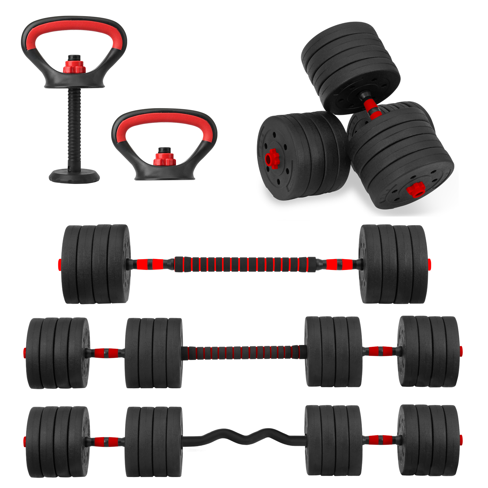 Foto 2 pulgar | Mancuerna Ajustable Altera Al-r50 con Discos Intercambiables y Pesa Rusa 50kg