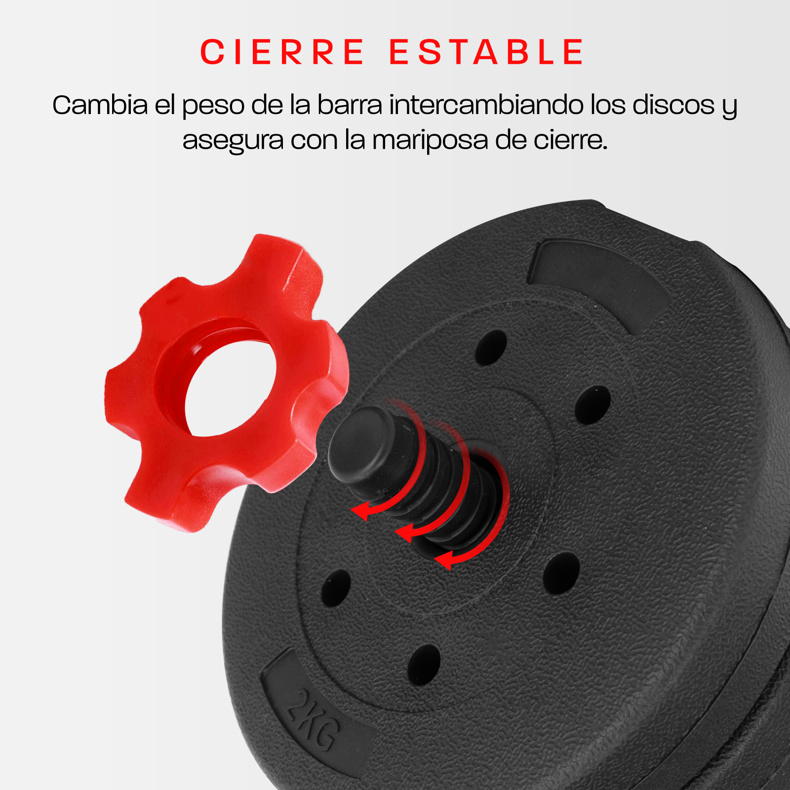 Foto 4 pulgar | Mancuerna Ajustable Altera Al-r50 con Discos Intercambiables y Pesa Rusa 50kg