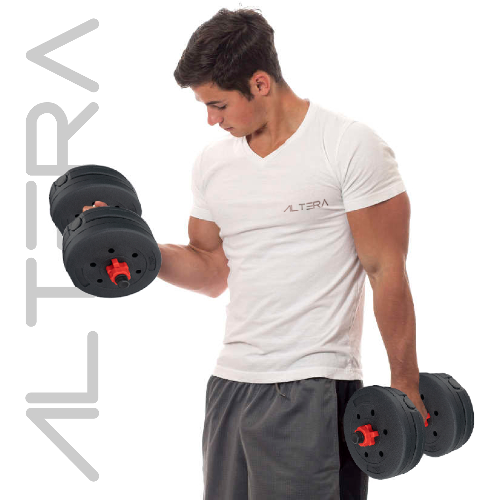 Foto 9 pulgar | Mancuerna Ajustable Altera Al-r50 con Discos Intercambiables y Pesa Rusa 50kg