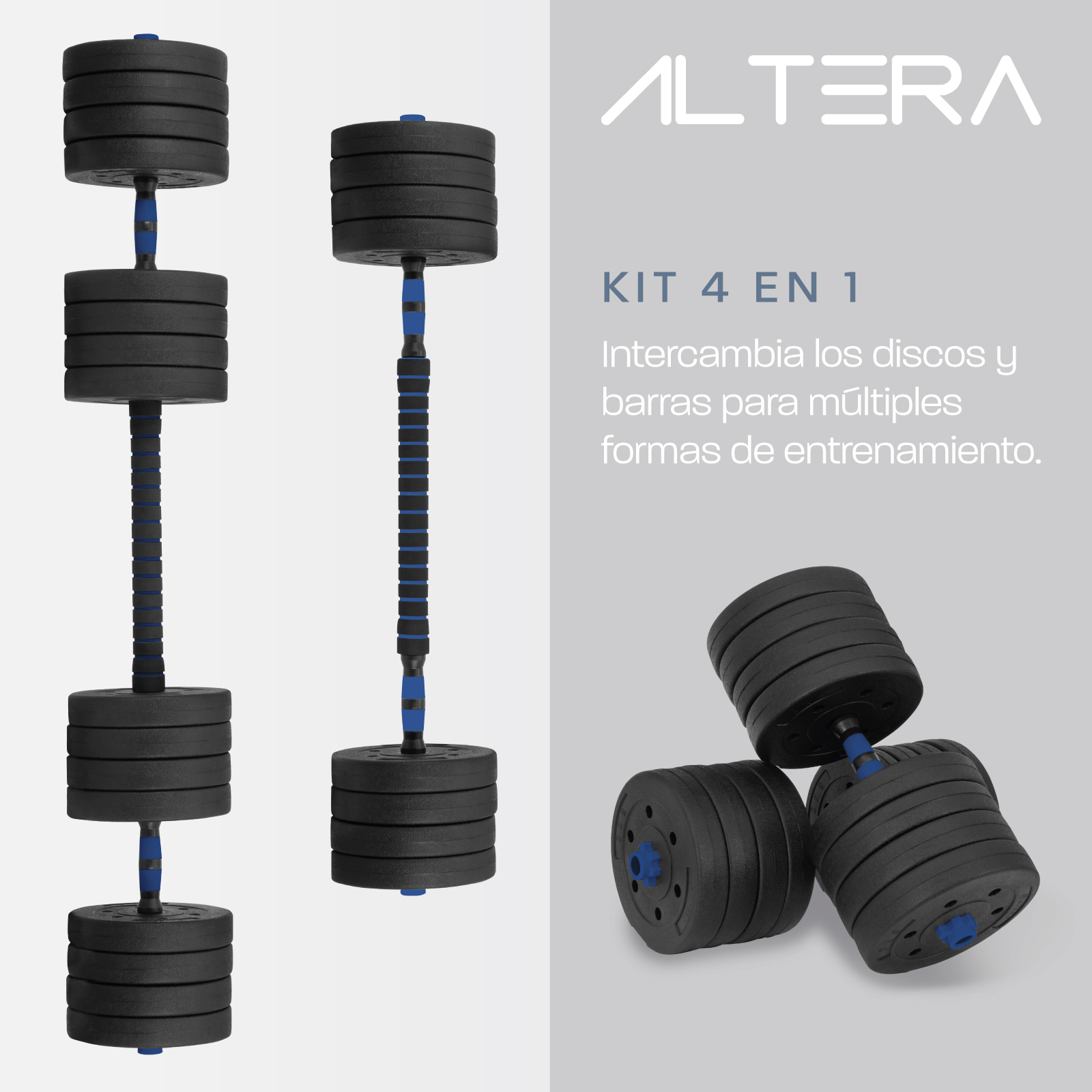 Foto 4 pulgar | Set de Mancuernas Ajustables Altera Astral-50k con Discos Intercambiables de 50kg