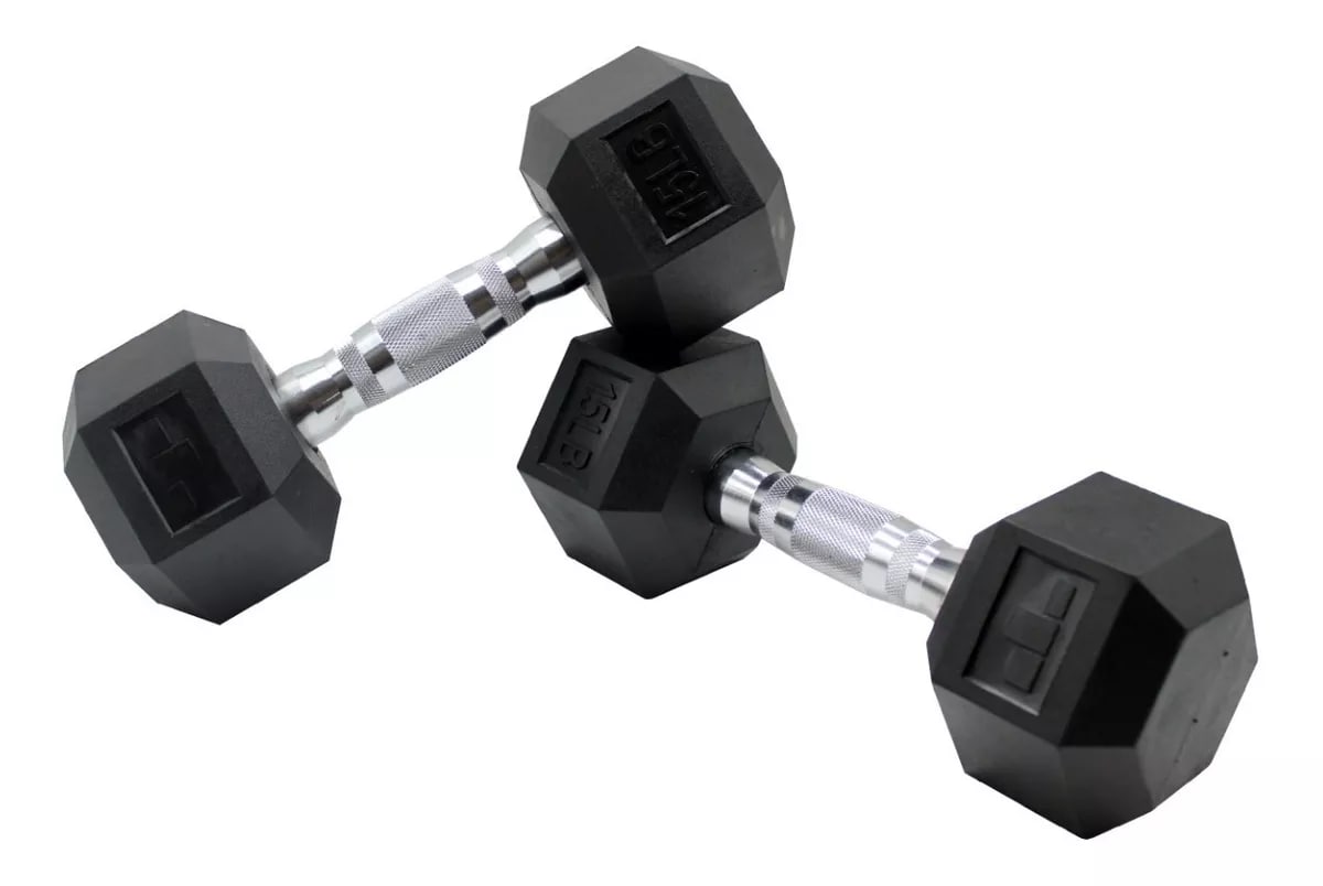 Set de Mancuernas Yim Sports Hexagonales 15 Lb 6.80 Kg C/U $970