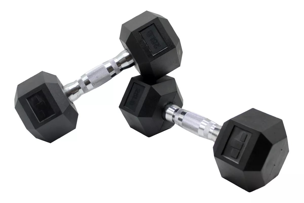 Set De Mancuernas Yim Sports Hexagonales 25 Lb 11.3 Kg C/U $1,499