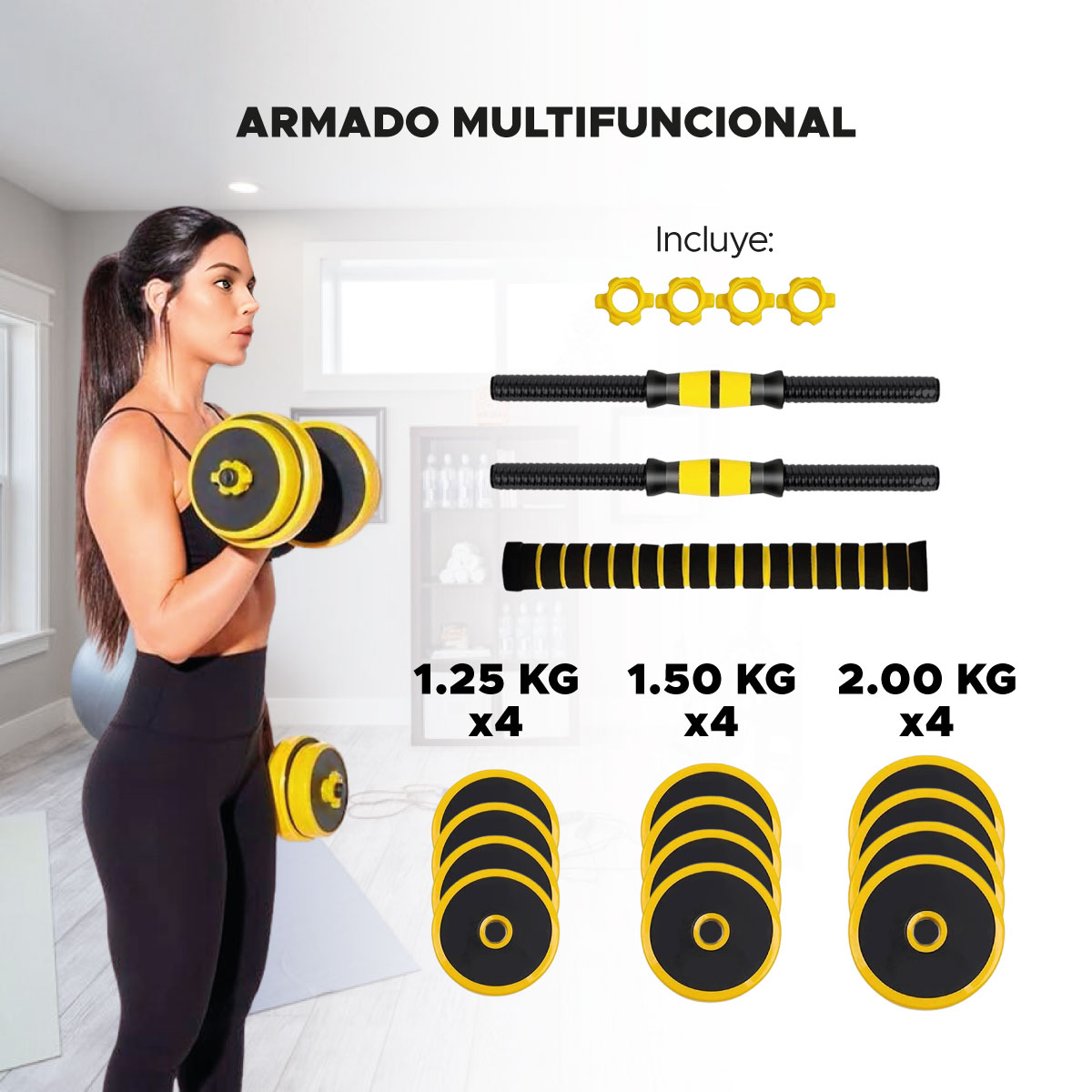 Foto 6 pulgar | Set Mancuernas  X-Rush 20 Kg Ajustables