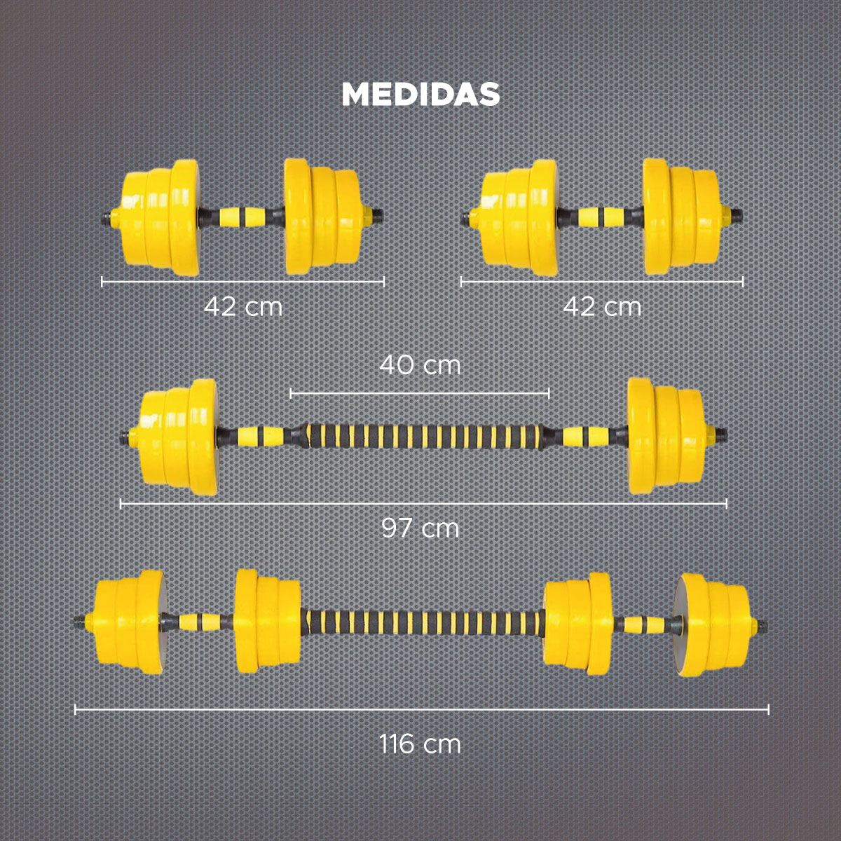 Foto 8 pulgar | Set Mancuernas  X-Rush 20 Kg Ajustables