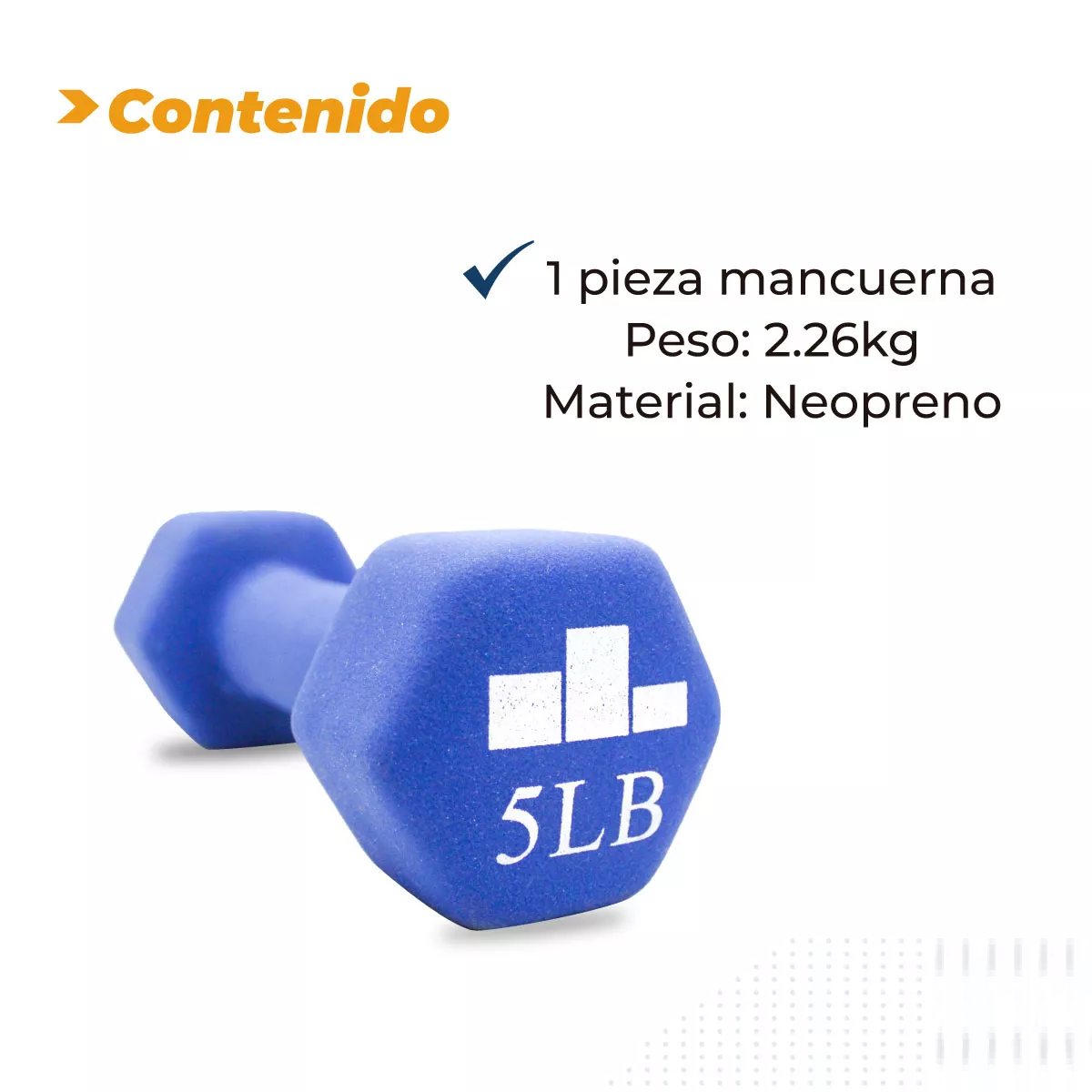 Foto 3 pulgar | Mancuernas de Neopreno Azules de 5 lb  2.26 kg