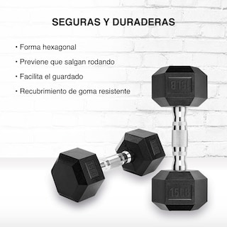 Foto 4 | Set de 2 Mancuerna Hexagonal X-Rush 15 Libras