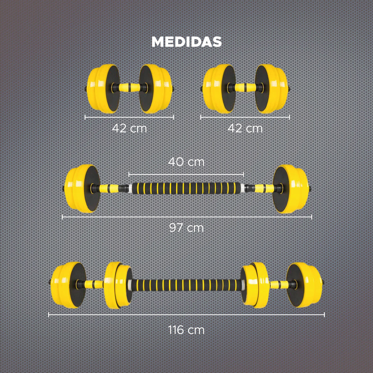 Foto 8 pulgar | Set Mancuernas X-Rush 22 Lbs Ajustables