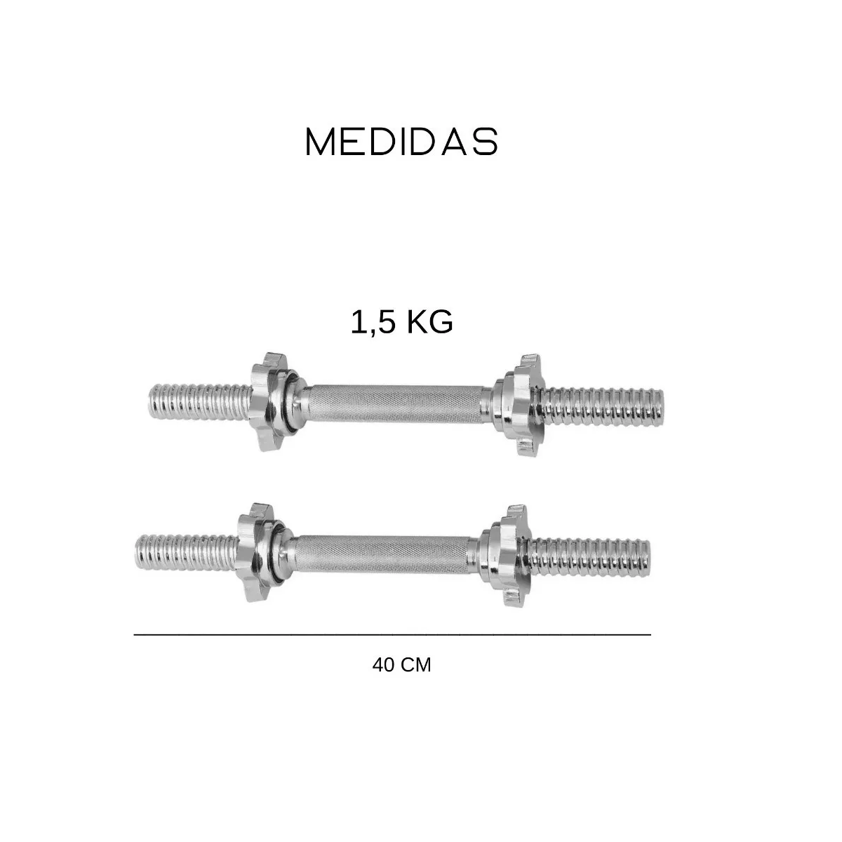 Foto 3 pulgar | Par De Barras Cromadas Para Mancuerna Y Pesas Ajustables Gym Eo Safe Imports Esi-14055 Plata