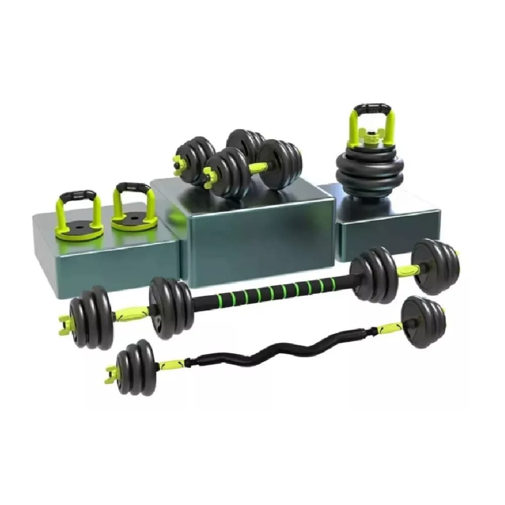 Set de Mancuernas Yim Sports Ajustables Pesas Alta Calidad Verde 30 kg $1,699