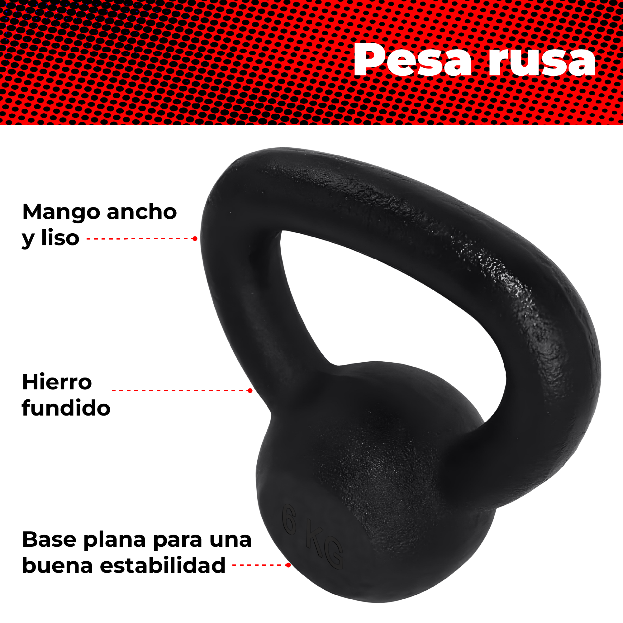 Foto 3 pulgar | Pesa Rusa Negra 6kg  X-rush