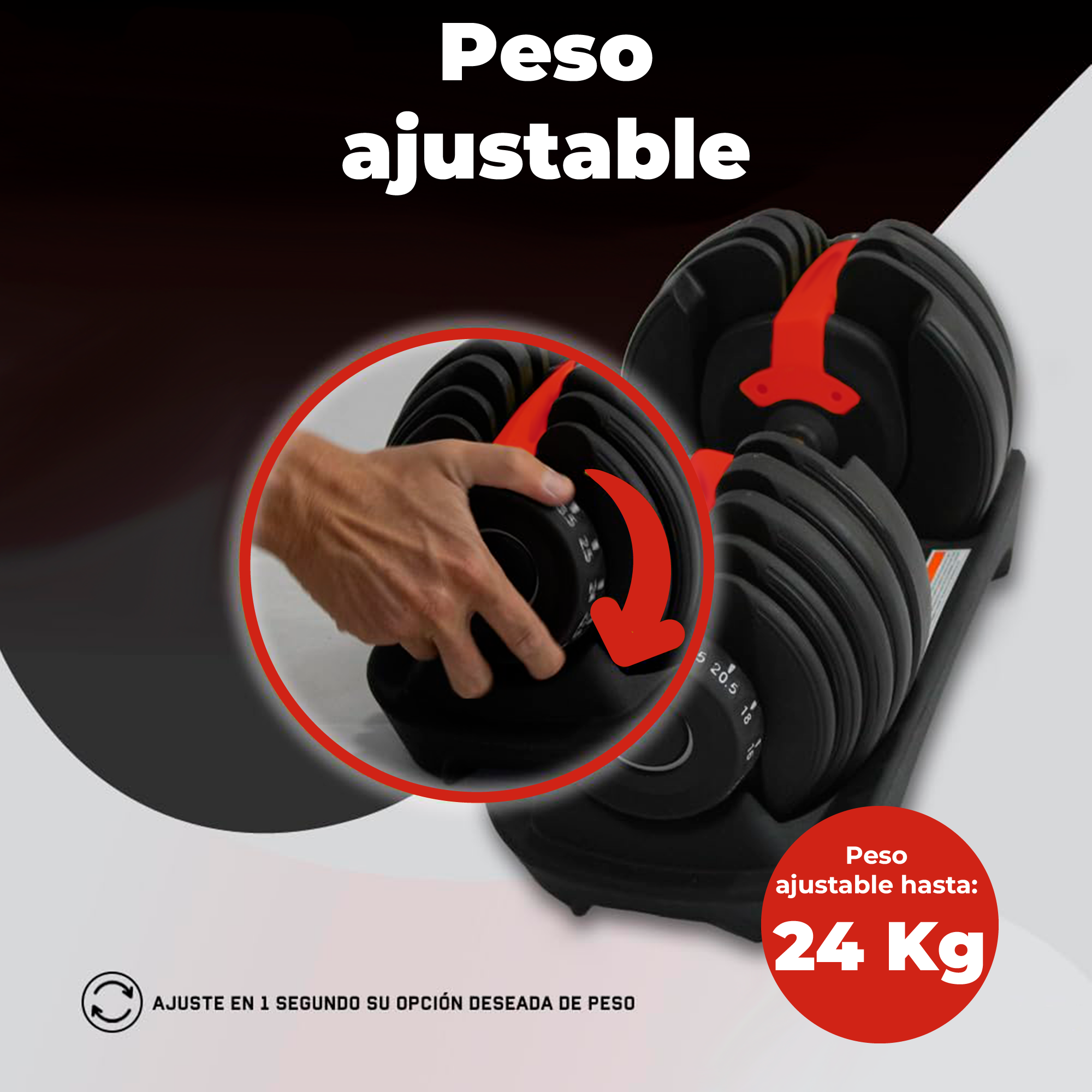 Foto 5 pulgar | Mancuerna Ajustable X-Rush Negra