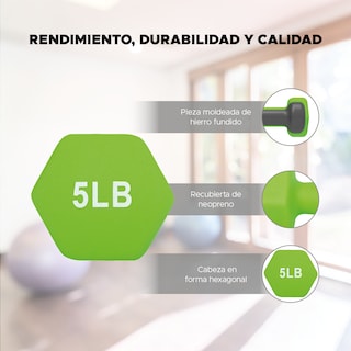 Foto 2 | Par De Mancuernas X-pross De Neopreno Verdes 5 Lbs