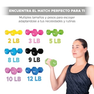 Foto 7 | Par De Mancuernas X-pross De Neopreno Verdes 5 Lbs