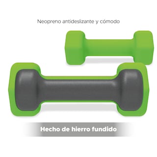 Foto 8 | Par De Mancuernas X-pross De Neopreno Verdes 5 Lbs