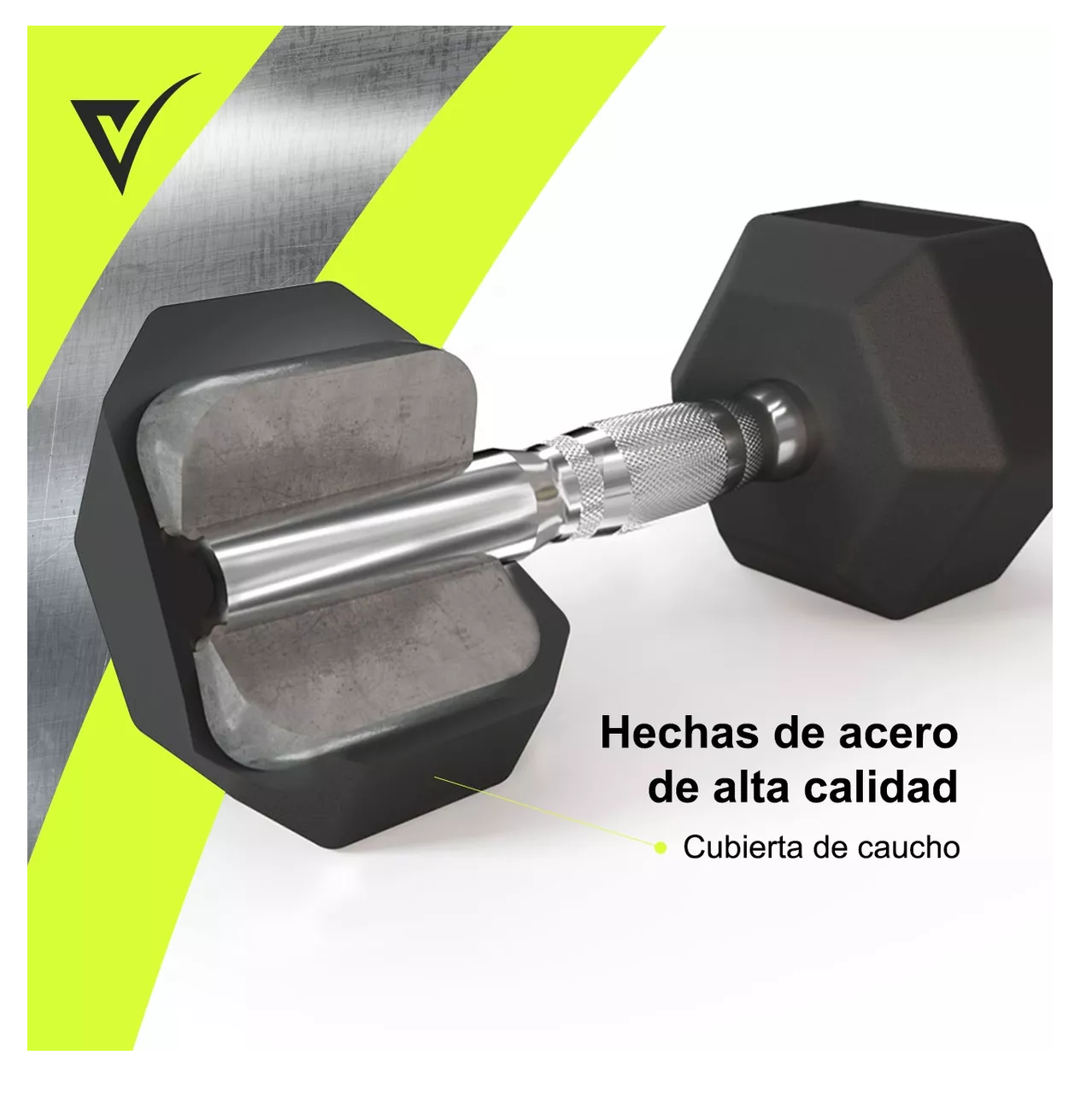 Foto 5 pulgar | Par de Mancuernas Orbit Vitals Hexagonales Caucho 10 lb/4.5 kg Crossfit Negro/Gris