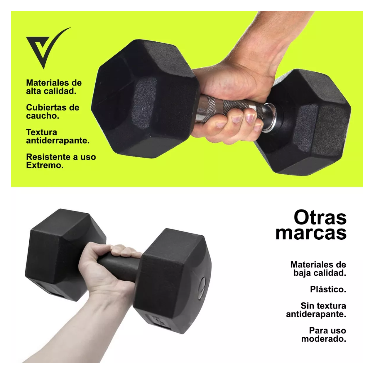 Foto 6 pulgar | Par de Mancuernas Orbit Vitals Hexagonales Caucho 10 lb/4.5 kg Crossfit Negro/Gris