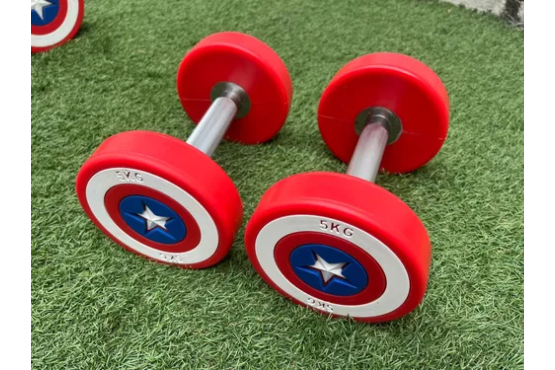 Foto 4 pulgar | Mancuernas 5 Kg Capitan America 2 Piezas