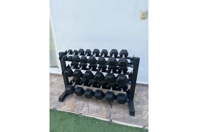 Foto 2 | Set de 10 Pares de Mancuernas 5-50lb con Rack Pro