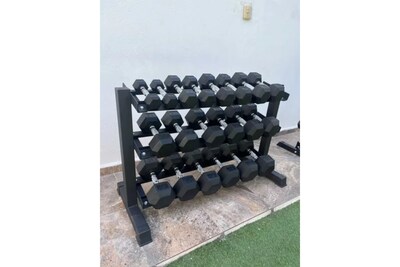 Foto 3 | Set de 10 Pares de Mancuernas 5-50lb con Rack Pro