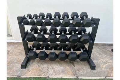 Foto 4 | Set de 10 Pares de Mancuernas 5-50lb con Rack Pro