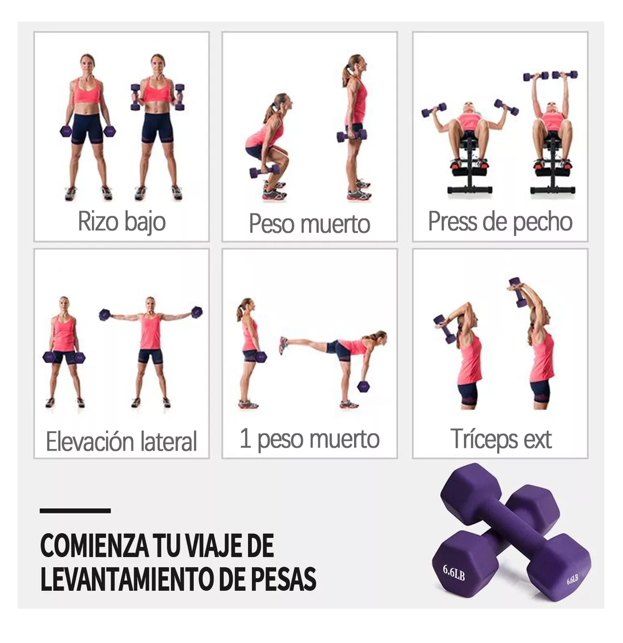 Foto 5 pulgar | Mancuerna Pesa Ejercicio 3 Kg Kit Fitness Yoga Gym Morado