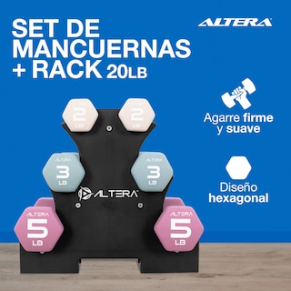 Foto 2 | Mancuernas 20 Libras Altera Set De 6 Pesas Para Ejercicio