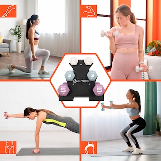 Foto 4 | Mancuernas 20 Libras Altera Set De 6 Pesas Para Ejercicio