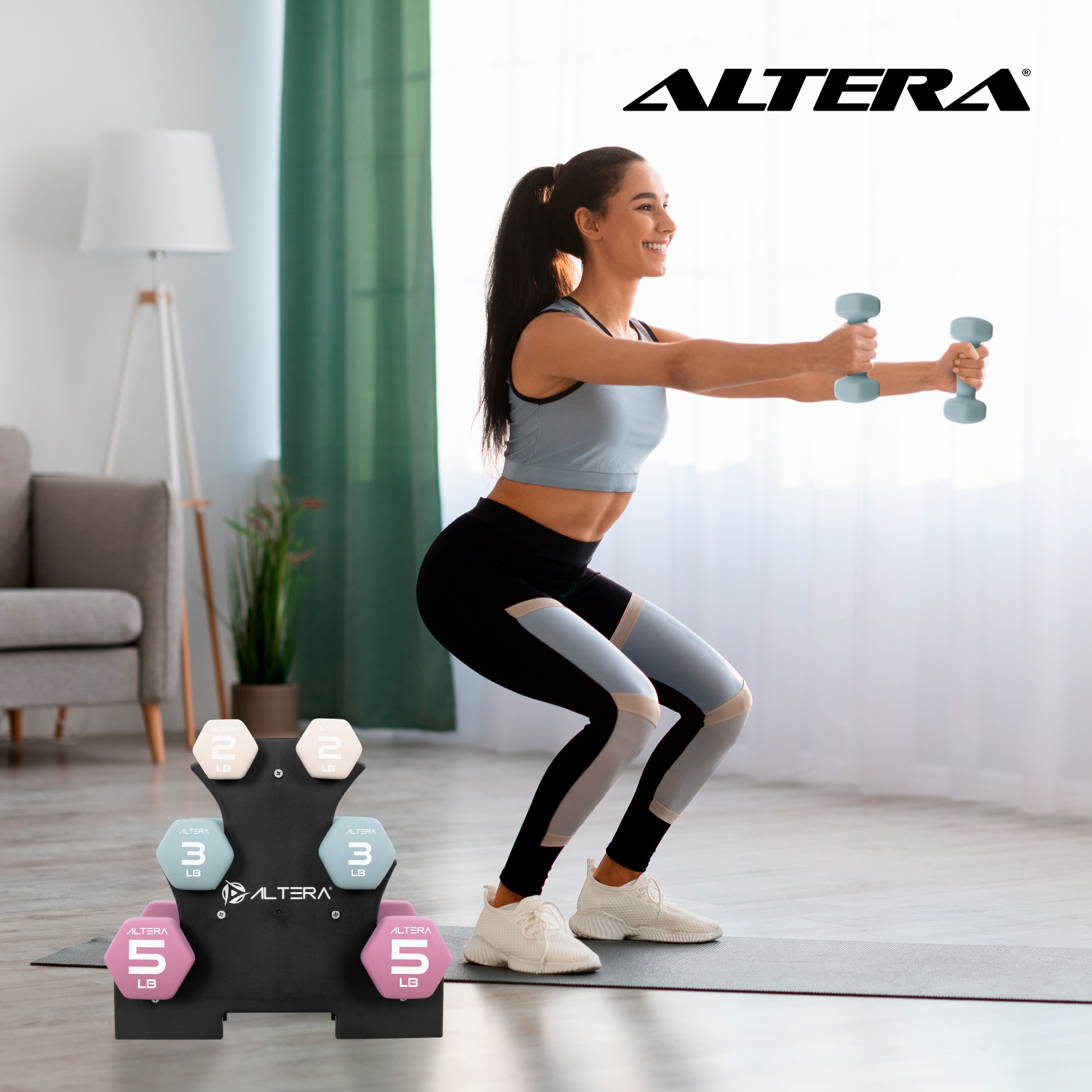 Foto 6 | Mancuernas 20 Libras Altera Set De 6 Pesas Para Ejercicio
