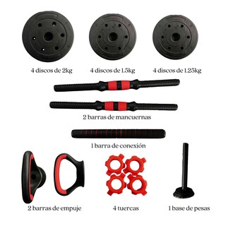 Foto 2 | Set de Mancuernas de 20 kg Bywell Multifuncional y Ajustables