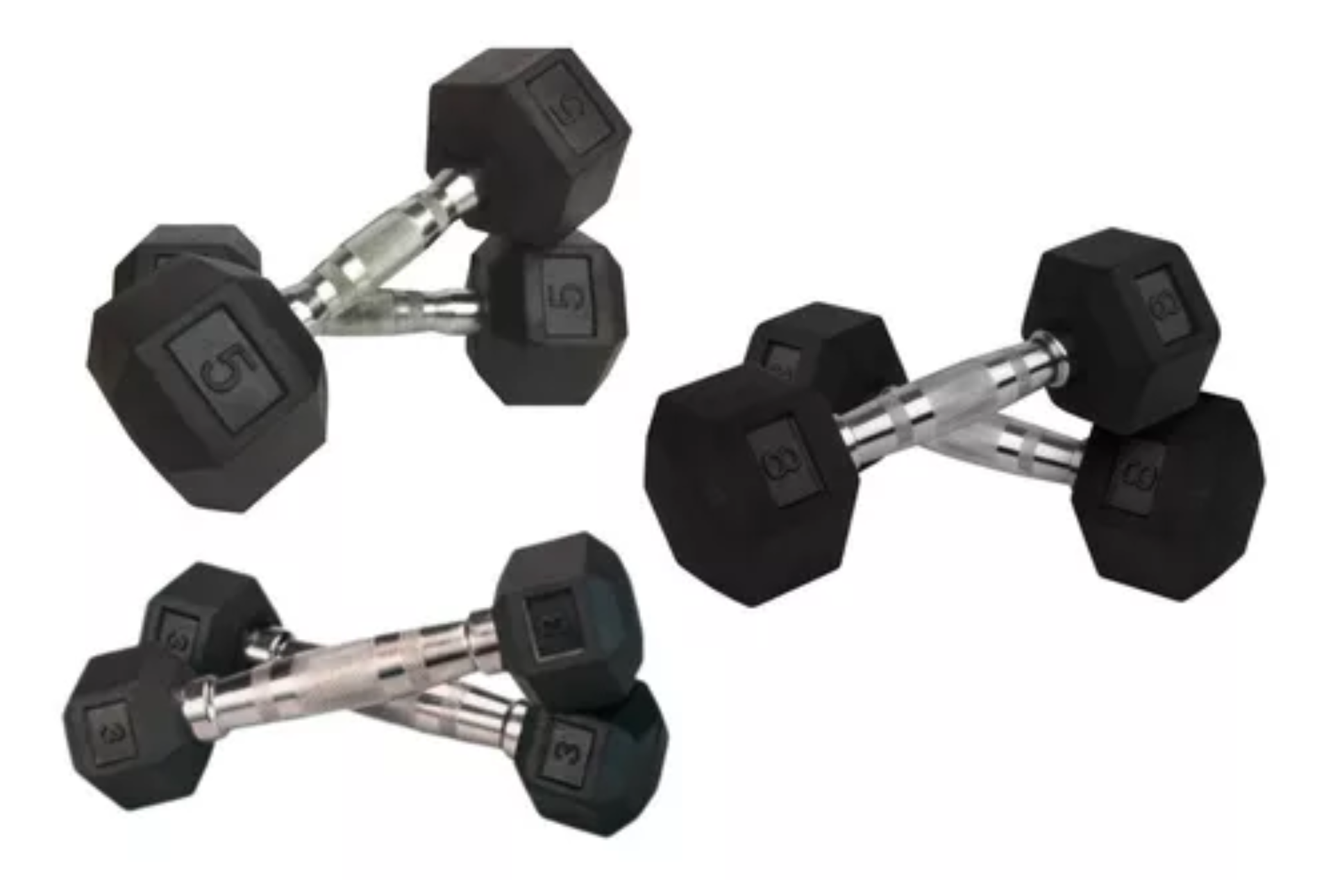 Set de 3 Pares de Mancuernas Hexagonales de 3 / 5 / 8 Libras