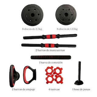 Foto 2 | Set de Mancuernas de 30kg Bywell Multifuncional y Ajustables
