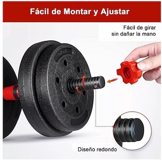 Foto 3 | Pesas Ajustables en Barra Recta 2 Piezas Negro
